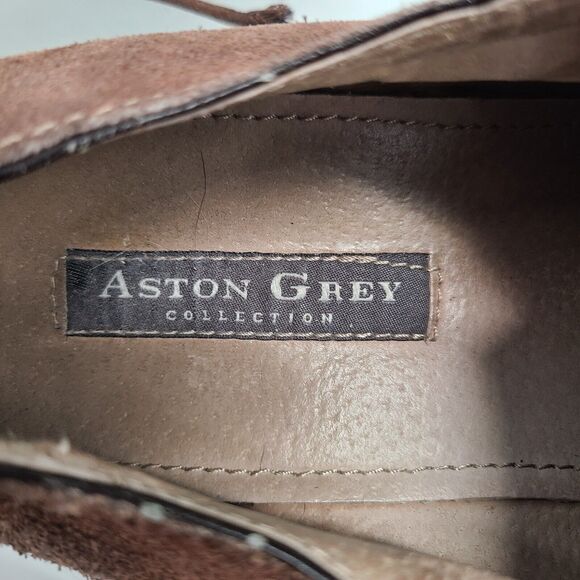 Aston Grey DUNCAN Suede Lace Up Oxfords Casual Dress Shoe Mens 10 *EUC Stylish - Picture 7 of 8